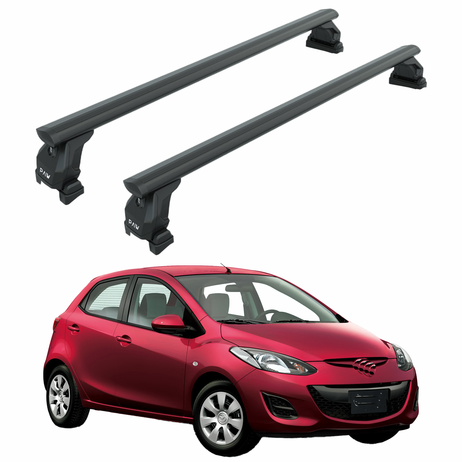 For Mazda 2 Series 2007-2015 Roof Rack Cross Bars Fix Point Black For Mazda 2 Series 2007-2015 Roof Rack Cross Bars Fix Point Black